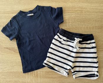 Ensemble short rayé et tshirt garcon 3 mois Obaibi