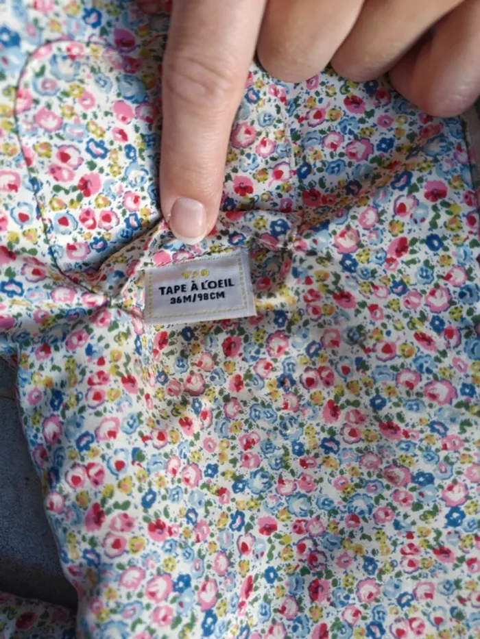 Doudoune réversible liberty et beige - photo numéro 5