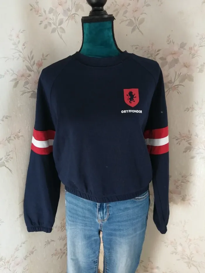 Sweat bleu marine avec logo griffondor élastique à la taille / jennyfer / (L) - photo numéro 3