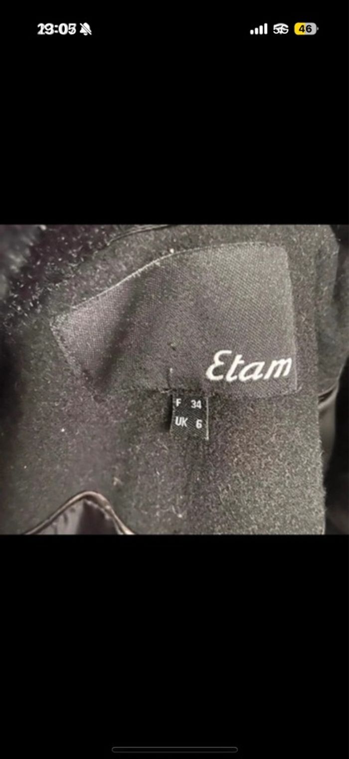 Manteau long noir col fourrure - photo numéro 4