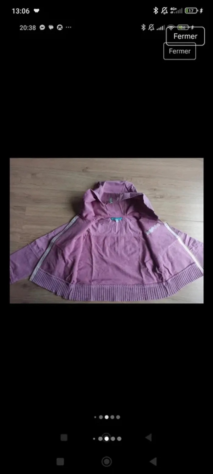 gilet zippé à capuche lilas avec breloques étoiles avec poches ooxoo 6ans - photo numéro 8