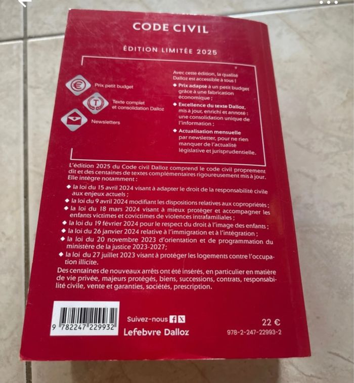 Vends code civil - photo numéro 3