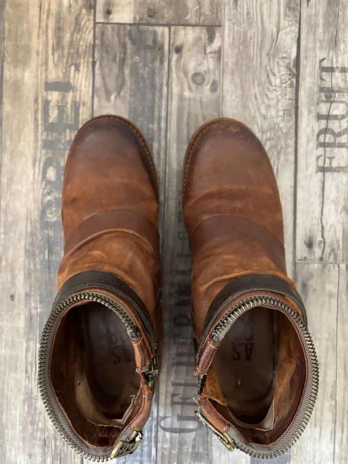 Bottines AS98 style motarde en cuir marron pointure 37 - photo numéro 4