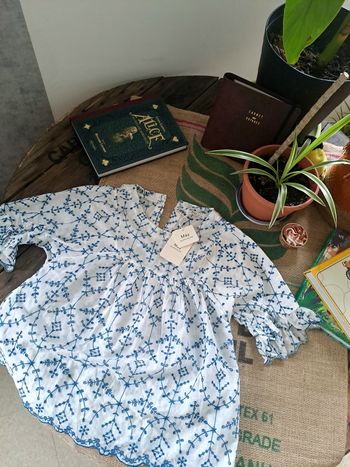 Top blanc look vintage