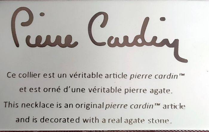 Collier véritable article Pierre Cardin orné d'une véritable pierre agate - photo numéro 3