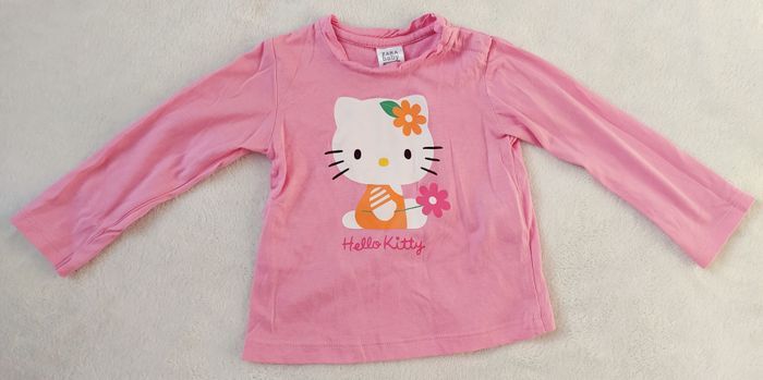 T-shirt manches longues rose imprimé Hello Kitty Zara baby girls