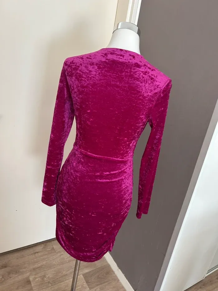 Maje robe en velours rose, femme, taille 40 - photo numéro 9