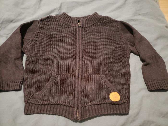 Gilet zippé bleu Marine tex 23 mois