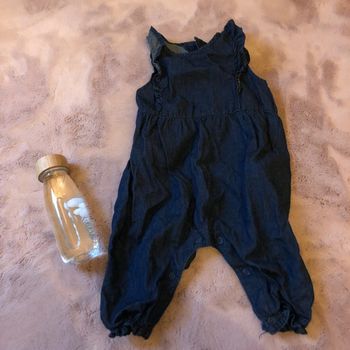 Salopette effet jeans à volant