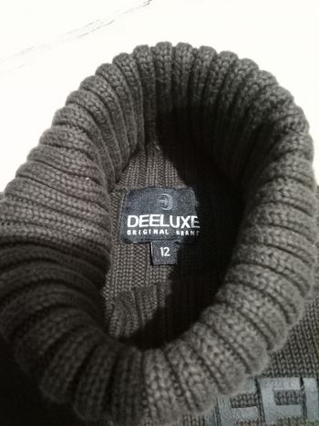 Pull col roulé marron