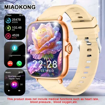 Montre connectée 4.65 cm - Smartwatch Bluetooth unisexe, écran tactile, notifications, USB