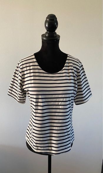 Tee shirt marinière blanc et marine Ugo Reali taille S / M