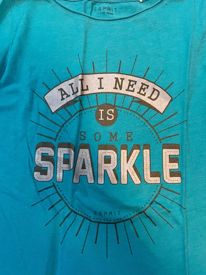 T-shirt longue manche turquoise - photo numéro 3