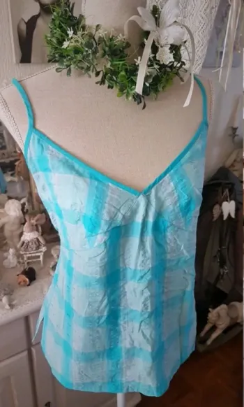 Haut bleu turquoise Camaieu T 44 Neuf
