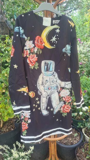 Robe Danity Cosmonaute roses lune étoiles