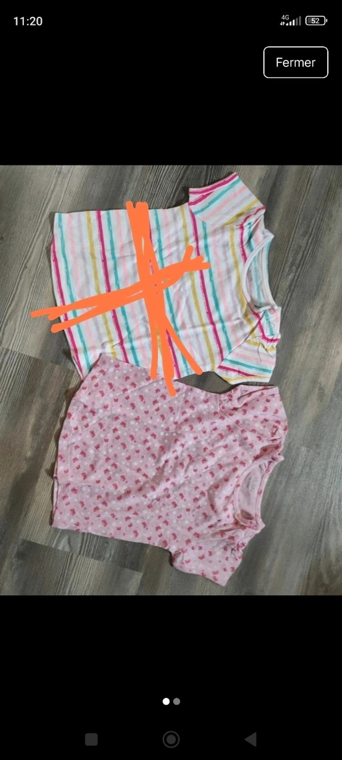 T-shirt manches courtes imprimé fille 18 mois