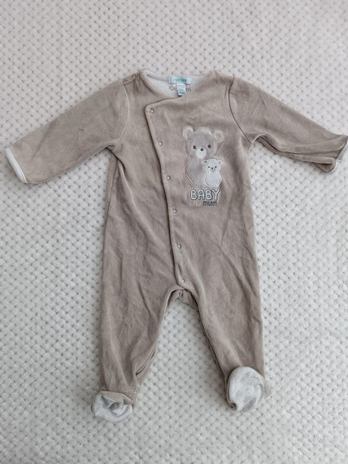 🔸 Pyjama Une Pièce Beige - Obaïbi 12 Mois 🔸