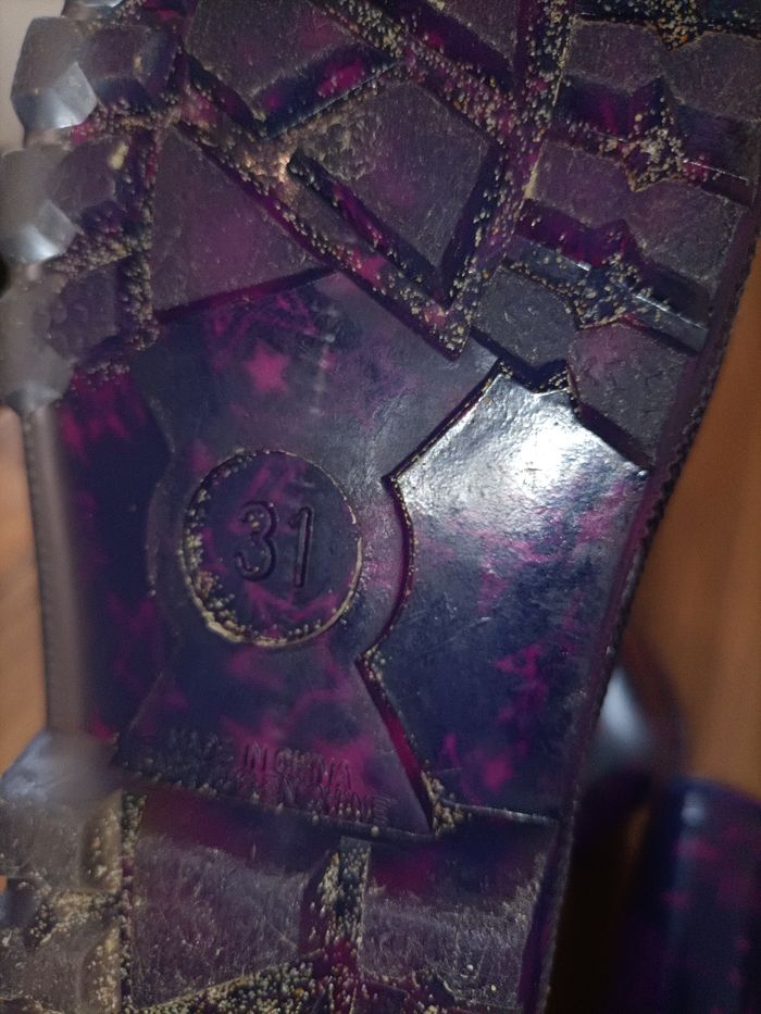Bottes de pluie violet étoiles rose 31 - photo numéro 9