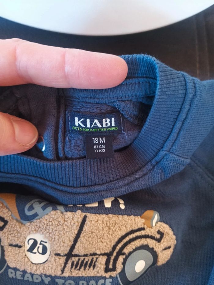 Sweat pull Garçon 18 mois voiture Kiabi Eco conception coton bio - photo numéro 3