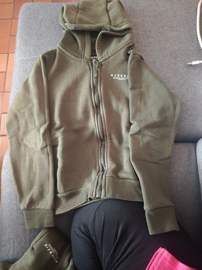 Survêtement kaki McKenzie Sweat zippé et jogging Taille 8/10 ans - photo numéro 2