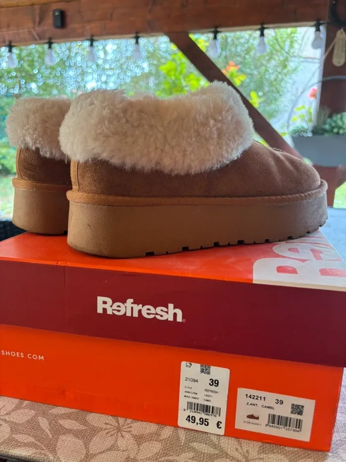 Chaussures fourrées camel Refresh (pointure 39) - photo numéro 4
