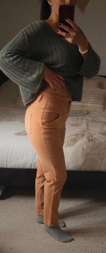 Jean beige Bonobo taille haute 38 W28 coton élasthanne