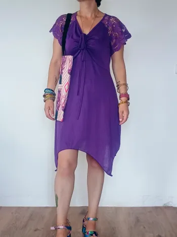 robe violette transparente XL