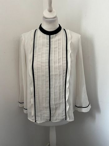 Blouse blanche et noire Zara M