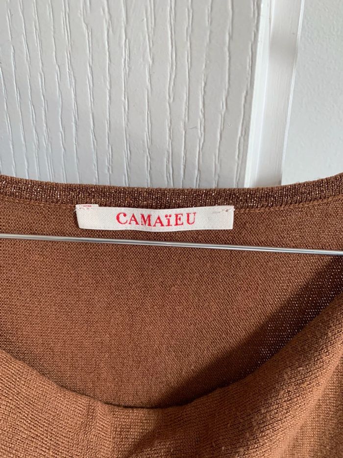 Pull fin marron camaïeu taille 1 - photo numéro 4