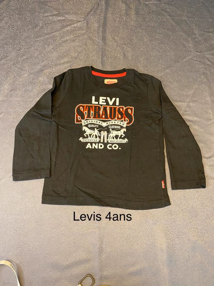 Tee shirt manches longues levis noir 4 ans