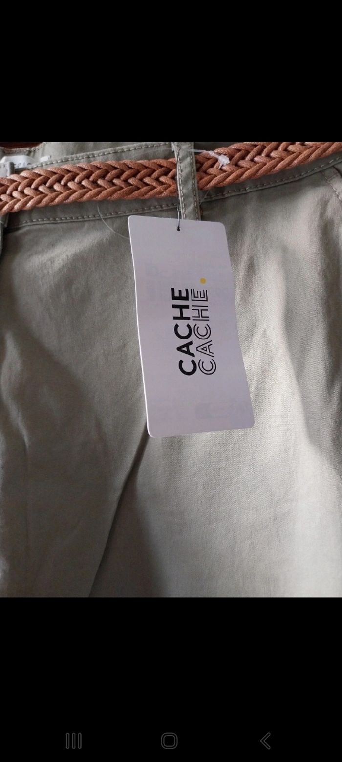 Pantacourt kaki clair taille 46 neuf - photo numéro 3