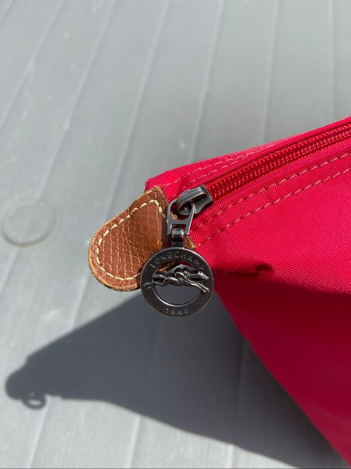 Sac à main Longchamp Le Pliage rouge/rose de taille M - photo numéro 6