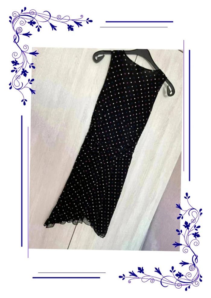 Jolie robe noire pois colorés M - photo numéro 6