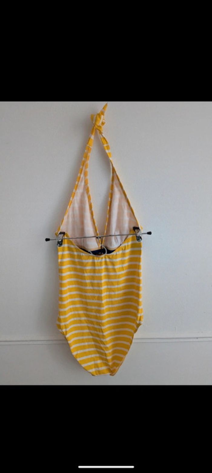 Maillot de bain jaune blanc et bleu XS - photo numéro 3