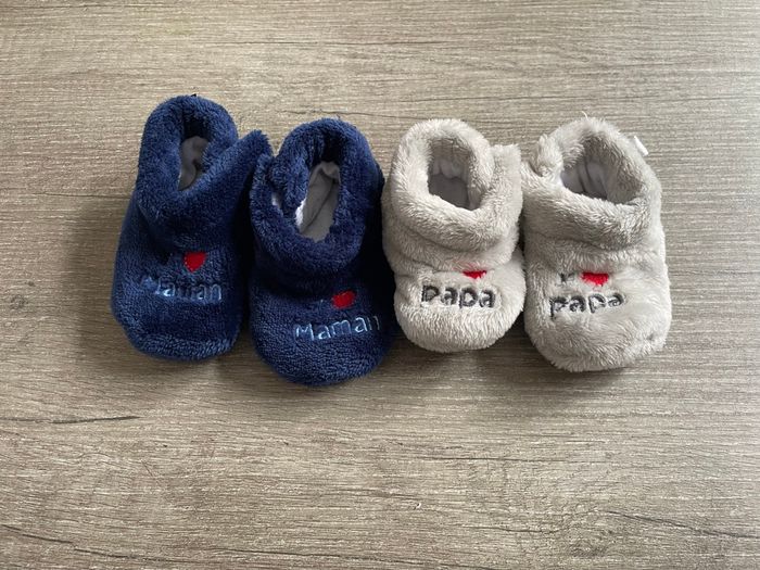 Lot 3 paires chaussons bébé