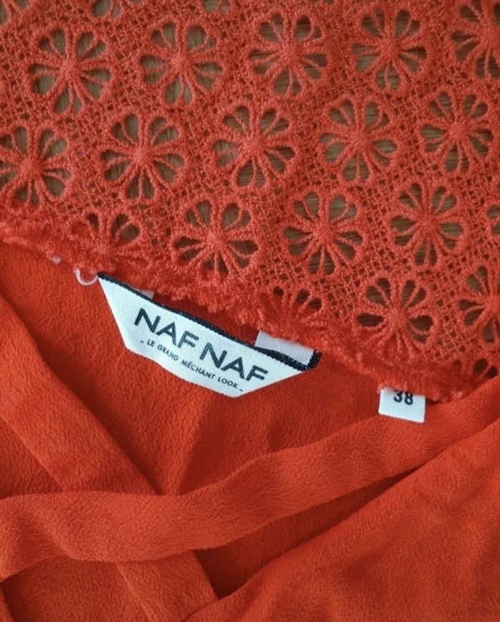 Debardeur rouge vif de la marque NafNaf en taille 38 - photo numéro 3