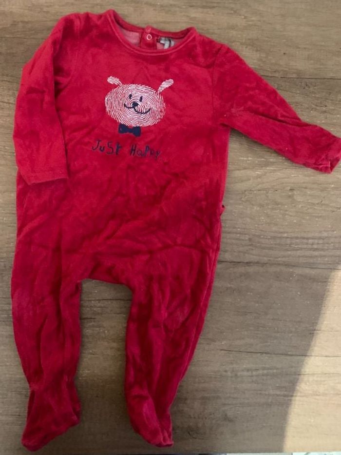 Pyjama velours rouge Orchestra 18 mois TBE