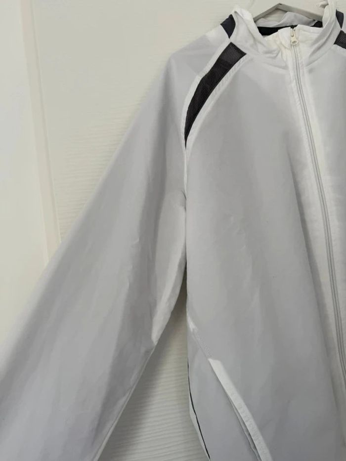 Veste survêtement sport coupe-vent blanche manches longues avec poches - photo numéro 3