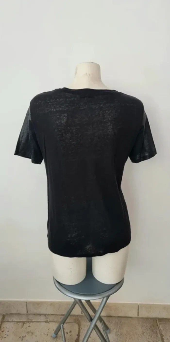 Tee-shirt sandro noir 38 lin - photo numéro 5