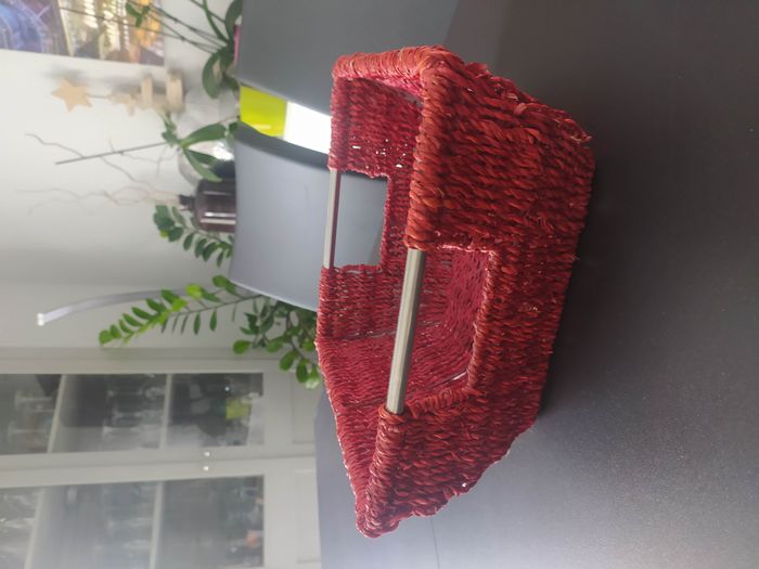 Panier bordeaux et métal - photo numéro 5