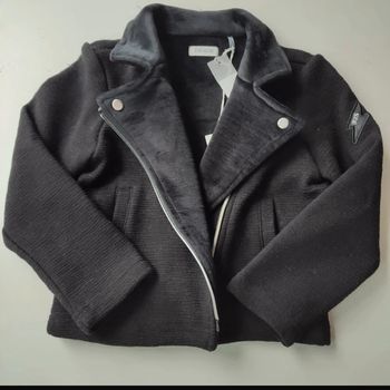 Veste perfecto noir doublé velours pour enfants de 3 ans ou 98 cm, IKKS