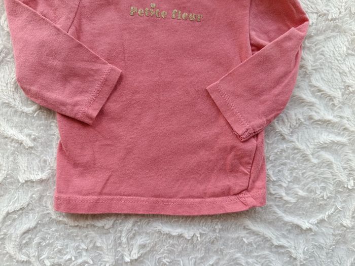 Tee shirt chemise manches longues Fille 3 mois Petite fleur Kiabi 100% coton - photo numéro 4