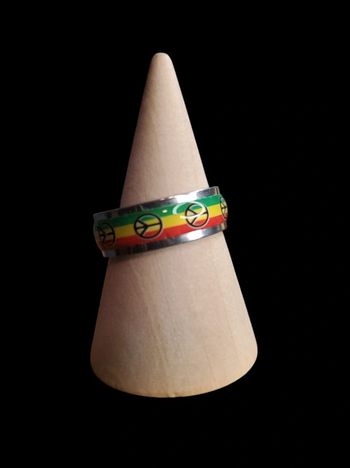 Bague peace rasta