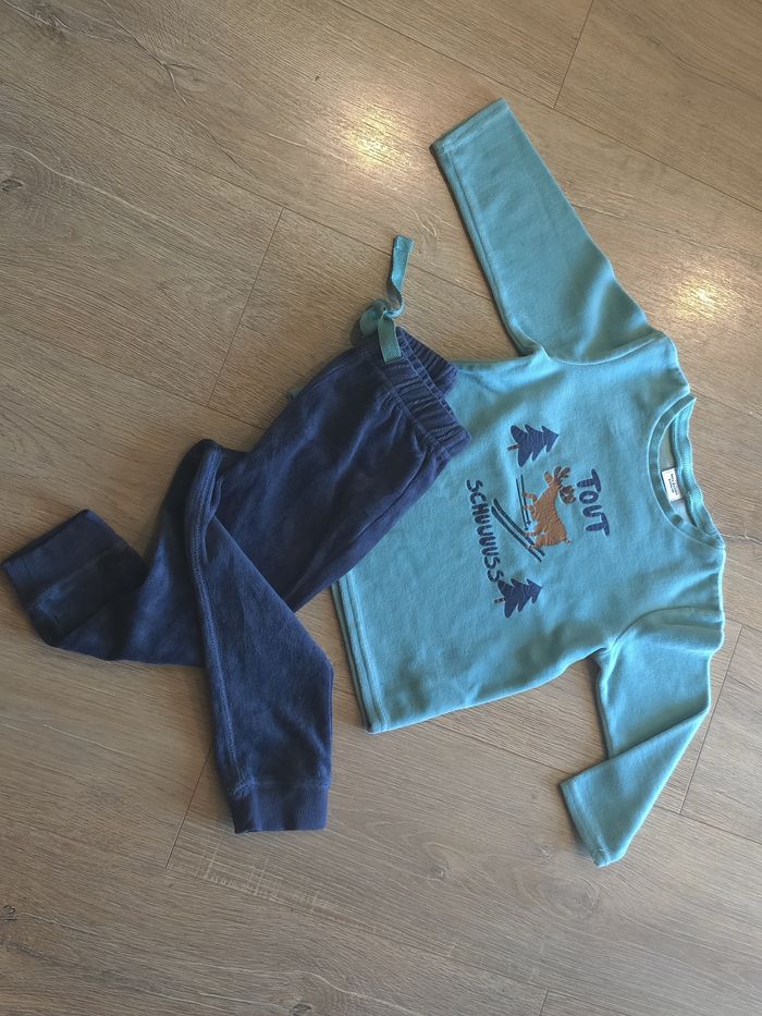 Pyjama velours bleu Tape à l'oeil Taille 3 ans