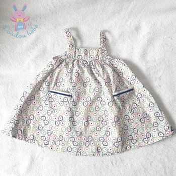 Robe bretelles motifs bébé fille 6 Mois été Petit Bateau
