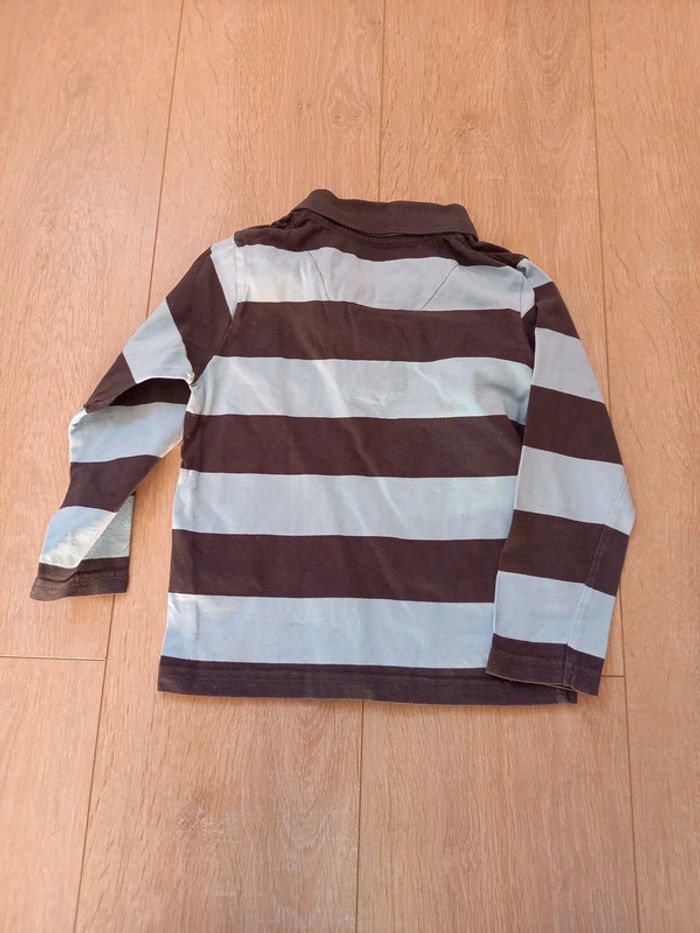 Polo rayé bleu gris - photo numéro 2