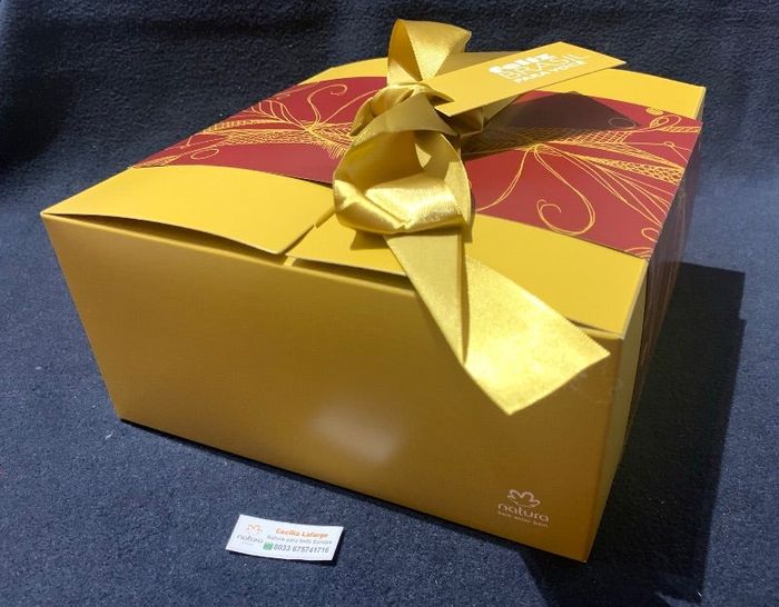 Lot 3 boîtes jaune moutarde en carton emballage cadeau Natura Brasil