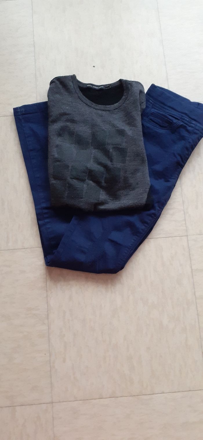 Un pantalon slim et tricot  fille  12ans - photo numéro 2