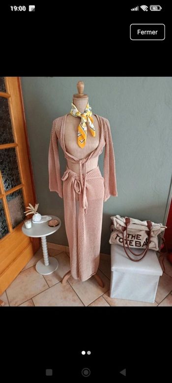 Ensemble 2 pièces paréo et boléro en maille 