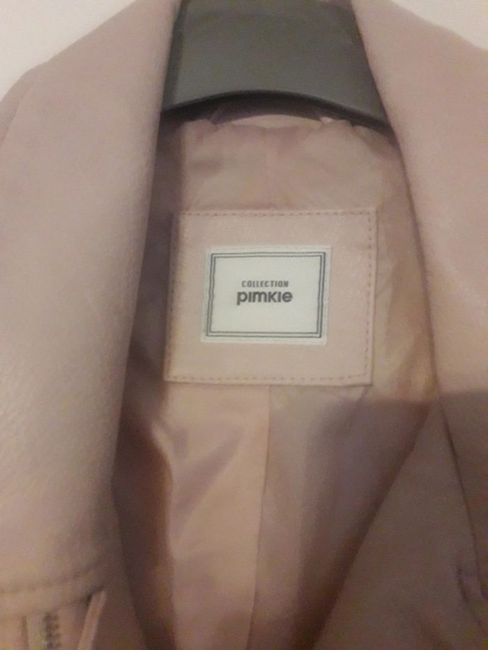 Veste en simili rose clair taille L - photo numéro 2